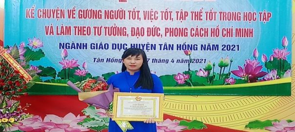 Thí sinh Nguyễn  Thị Thanh Tuyền GV trường Mầm non 1/6 đạt giải ba Hội thi